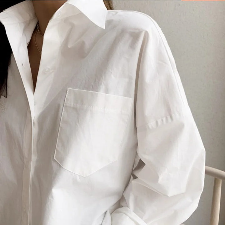 Lirienne Cotton Oversized Button Front Shirt