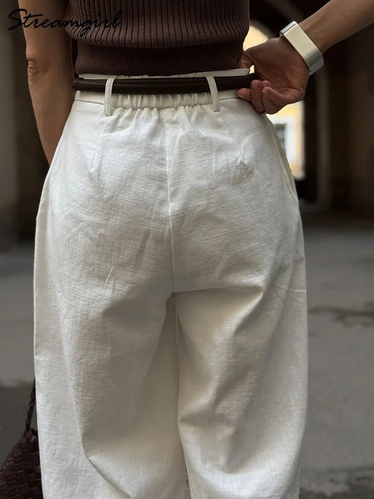 Sorelle Linen Blend Wide Leg Pants