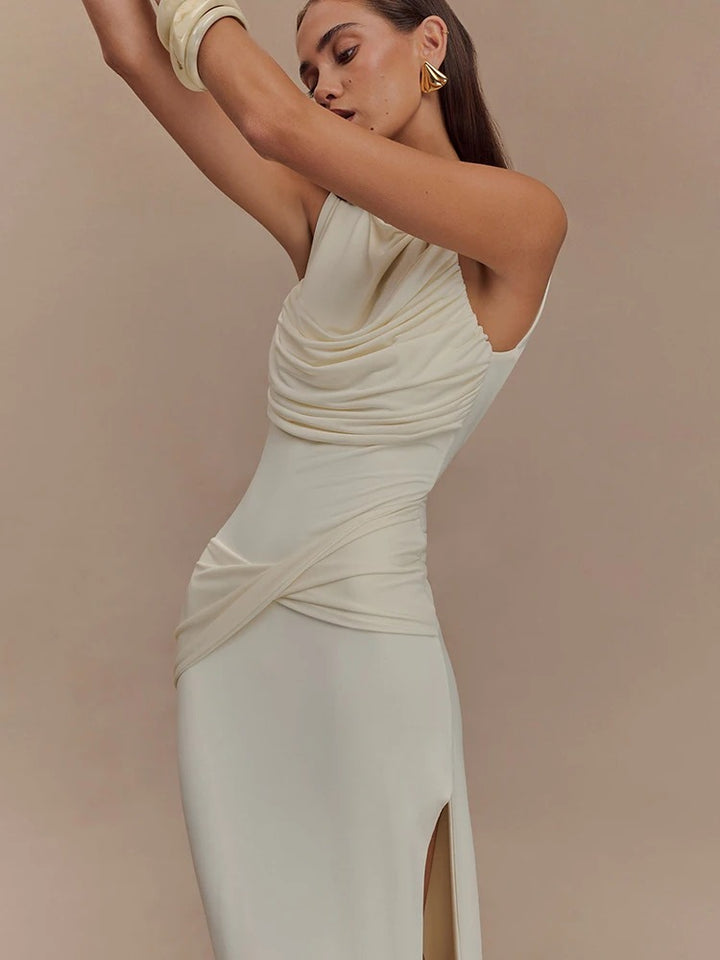 Catriona Ruched Wedding Guest Maxi Dress