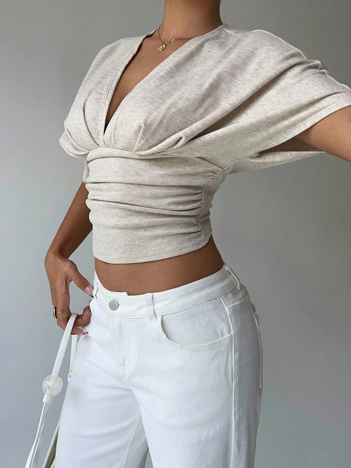 Celavie Ruched V Neck Summer Top