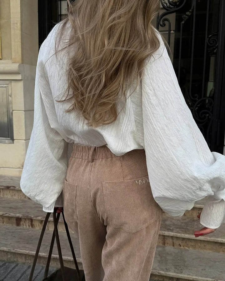 Amalina Cotton Oversized Balloon Sleeve Blouse