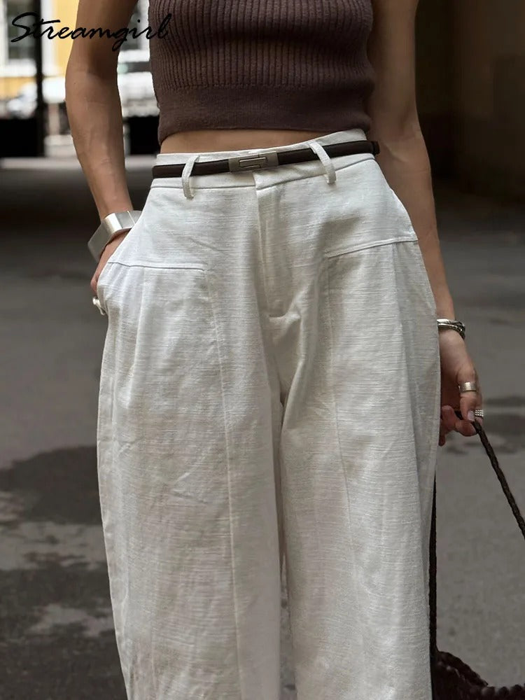 Sorelle Linen Blend Wide Leg Pants