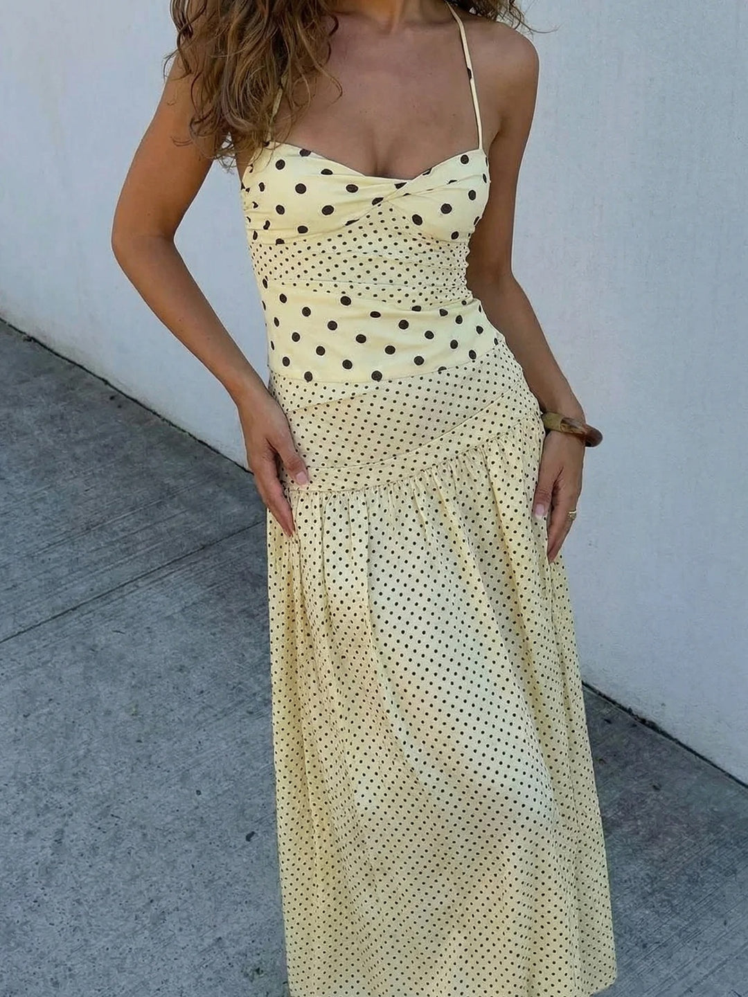 Vesperine Polka Dot Summer Maxi Dress
