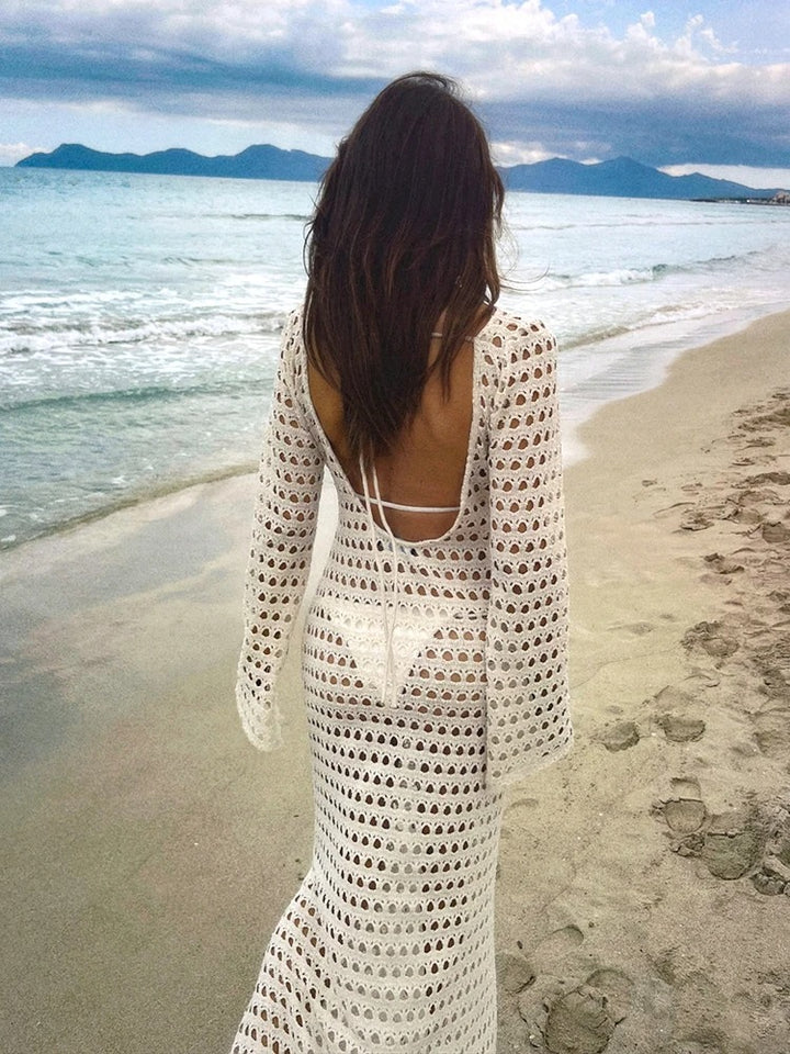 Claribel Crochet Beach Cover Up Maxi Dress