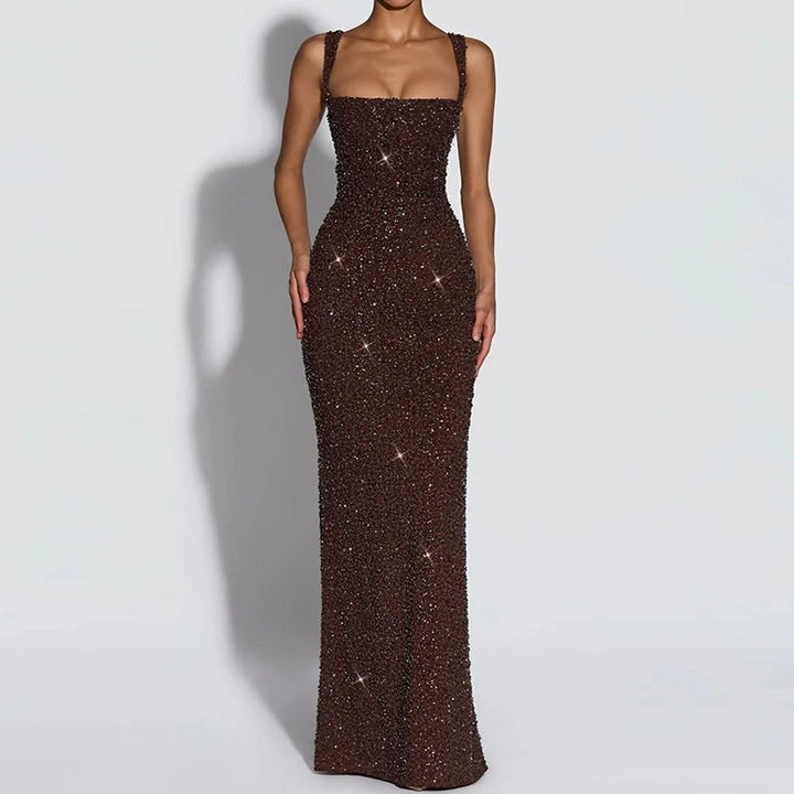 Caprice Sequin Bodycon Evening Maxi Dress