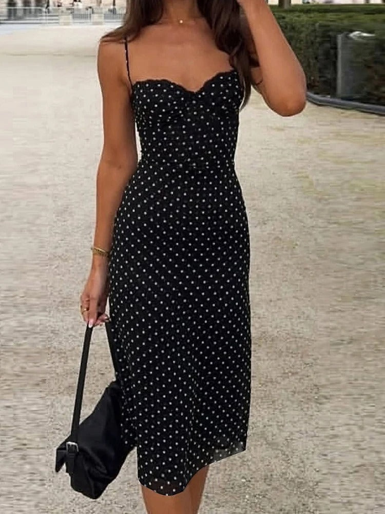 Aravienne Polka Dot Summer Midi Dress