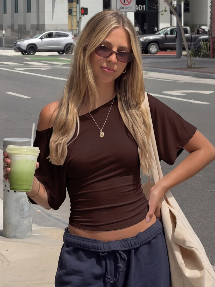 Roselina Ruched Off Shoulder Summer Top