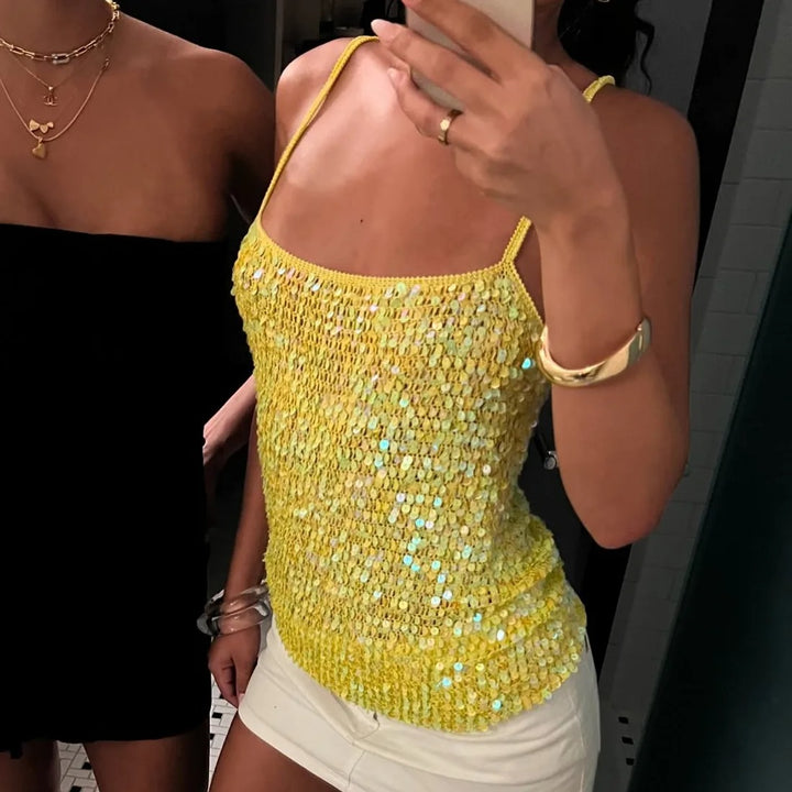 Belloria Sequin Knit Cami Summer Top