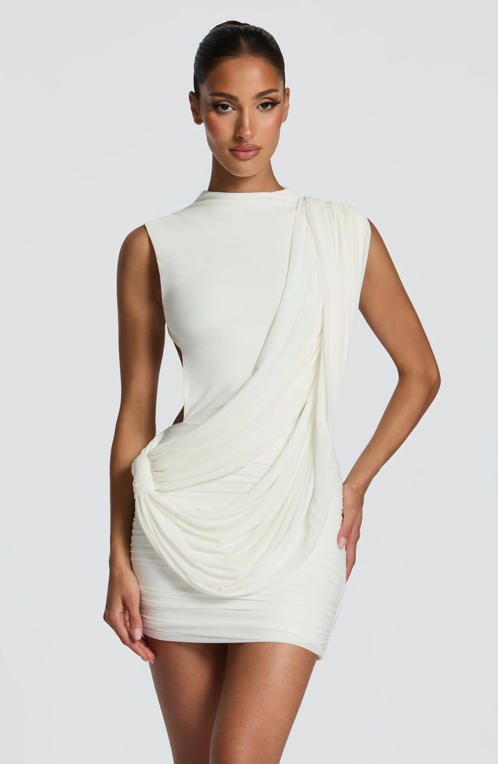 Daphne Draped Toga Mini Dress