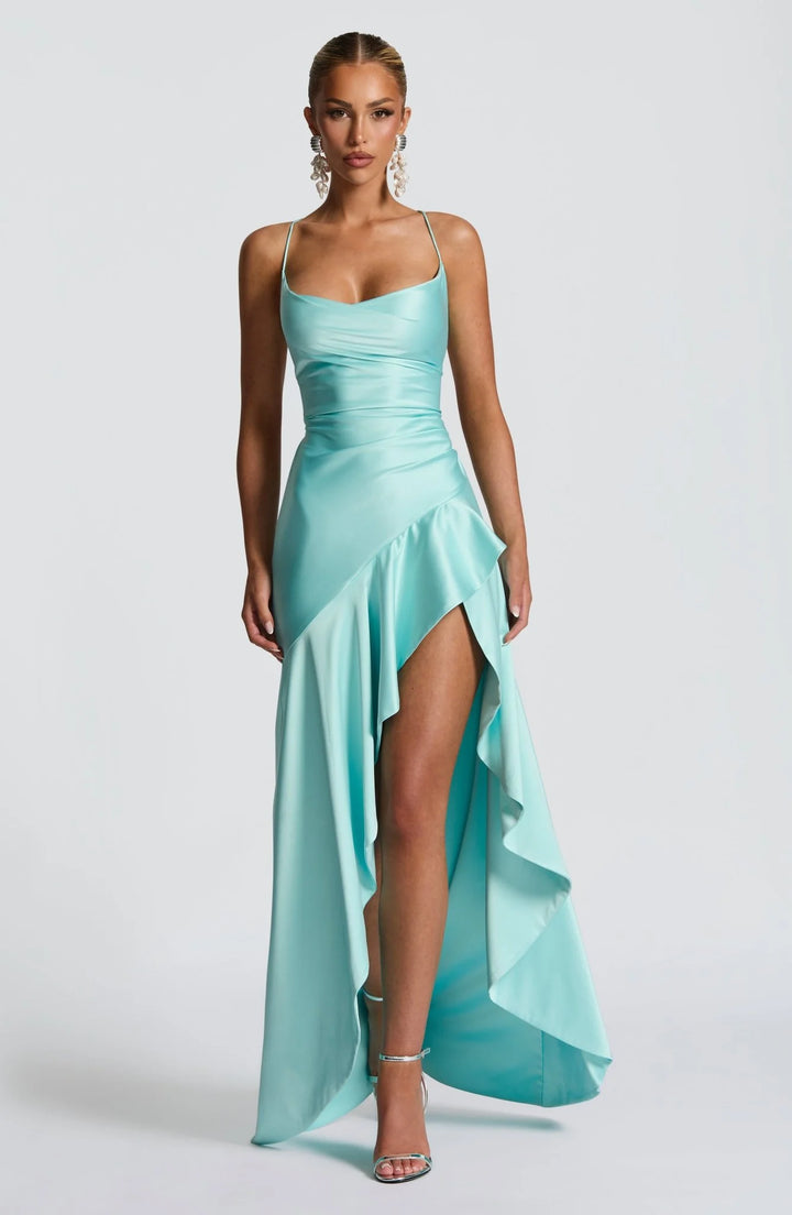 Chloe Satin Cowl Neck Maxi Dress