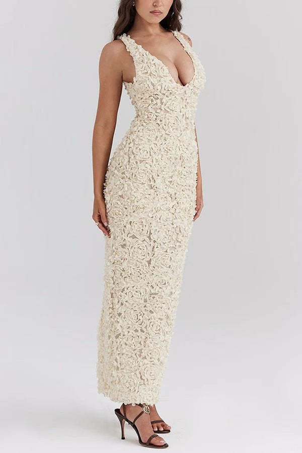 Emily Floral Bodycon Maxi Dress