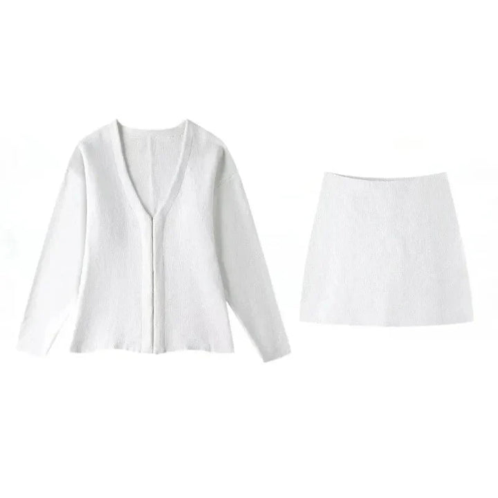 Ayla Knit Cardigan & Mini Skirt Set