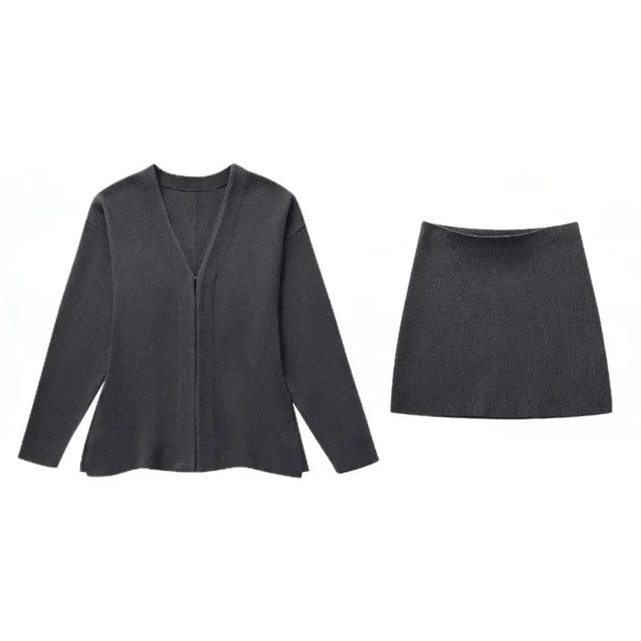 Ayla Knit Cardigan & Mini Skirt Set