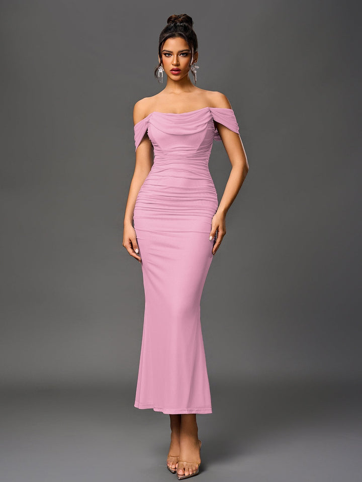 Veda Off-Shoulder Ruched Maxi Dress