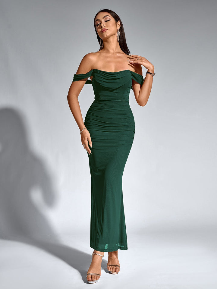 Veda Off-Shoulder Ruched Maxi Dress
