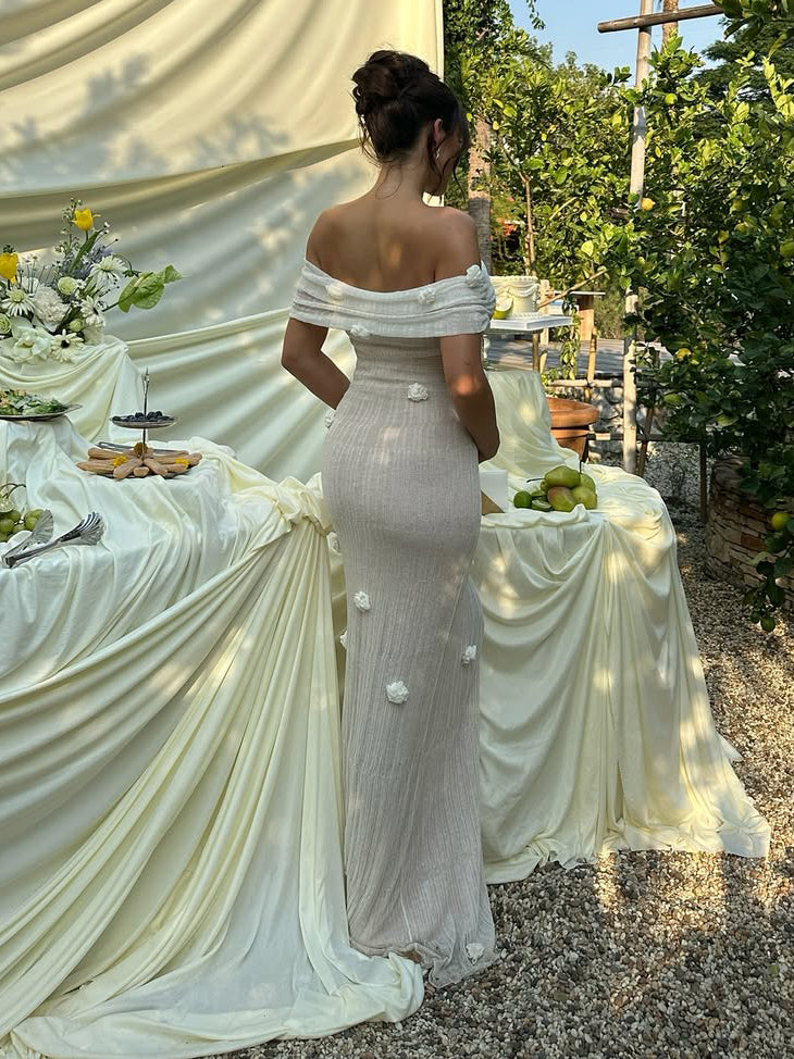 Marielle Petal Off-Shoulder Maxi Dress