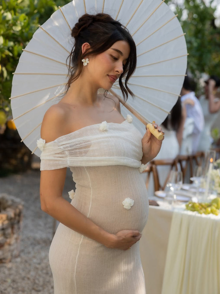 Marielle Petal Off-Shoulder Maxi Dress